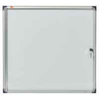 Schaukasten Extraflach, Innenbereich, 6 x A4, Magnetisch, Tür, Acrylglas, weiß