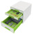 Schubladenbox WOW CUBE, 4 Schubladen, Polystyrol, weiß/grün