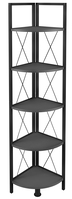 VCM Morgenthaler Insasi 5 Eckregal Freistehend MDF-Platten, Metall Anthrazit, Schwarz