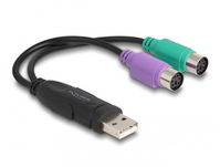 DeLOCK 61051 PS/2-Kabel 0,17 m 2x 6-p Mini-DIN USB A Schwarz, Grün, Violett