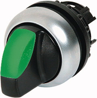 Eaton M22-WRLK-G interruptor eléctrico Interruptor de palanca acodillada Negro, Verde, Plata