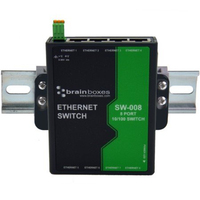 Brainboxes SW-008 Netzwerk-Switch Unmanaged Fast Ethernet (10/100) Schwarz, Grün