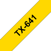 Brother TX-641 ruban d'étiquette Noir sur jaune