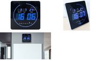 UNiLUX Horloge murale LED FLO, date/température, noir (64000357)
