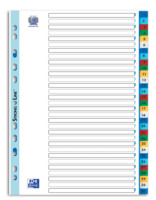 Oxford Register "Strong Line" A4 XL (242 x 297 mm), aus 0,12 mm starker PP-Folie, 1-31, 31 Blatt, durchgefärbt 6-farbig, Deckblatt weiß