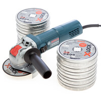 Bosch X LOCK Angle Grinder 110V with 100 Metal Cutting Discs SKU: JDEAL-00108
