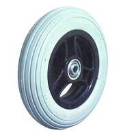 Rad mit 3-speichen-Kunststofffelge schwarz,PU 150x30 mm grau,NL36