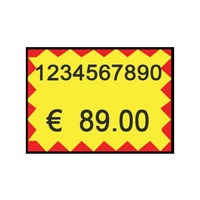 Etichette per prezzatrice Printex f.to 26x19 mm giallo/rosso permanenti conf 10 rotoli da 600 etich. - B10/2619/FPGSTF