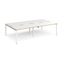 Adapt double back to back desks 2800mm x 1600mm - white frame and white top with