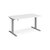 Elev8 Mono straight sit-stand desk 1400mm x 800mm - silver frame and white top