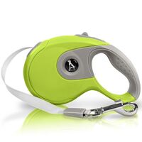 BLUZELLE Extendable Dog Leash for Small & Large Dogs, Retractable Dog Lead 3m/5m/8m with Metal 360° Carabiner Clip Snap Hook, Ergonomic Handle, Flexible Nylon Strap Green