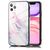 NALIA Tempered Glass Cover compatible with iPhone 11 Pro Max Case, Marble Design Pattern 9H Hardcase & Silicone Bumper, Slim Protective Shockproof Mobile Skin Phone Back Pink Blue