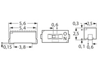 DIP-Schalter, Aus-Ein, 1-polig, gerade, 100 mA/6 VDC, CHS-01A
