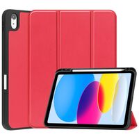 Tri-fold Caster TPU Cover - Red For Apple iPad 10th Gen 10.9-inch Tablet-Hüllen
