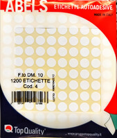 Etichette Adesive in Busta 10pz cod 4 tonde d.10