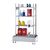 Hazardous goods shelving for small containers, for water hazardous and flammable media
