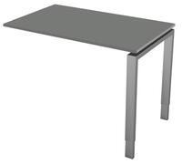 Anbau-Schreibtisch, BxTxH 1000x600x680-820 mm, 4-Fuß-Gestellalusilber, Schwebepl