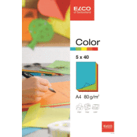 Büropapier A4 210x297mm 5 Farben gemischt Papier 80 g/qm VE=5x40 Blatt