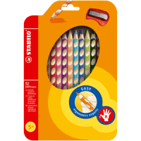 Buntstift Easycolors Klappetui mit 12 Stiften + Spitzer Rechtshänder