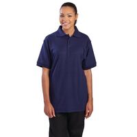 Nisbets Unisex Polo Shirt in Blue - Polycotton with Ribbed Cuffs on Sleeve - XL