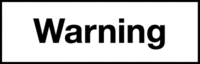 Signalwort - Warning, Schwarz/Weiß, 0.9 x 2.6 cm, Folie, Einzeln, Text