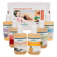 Probierset Wellness-Massageöl, Massage Öl, Physiotherapie 6 Flaschen à 50 ml