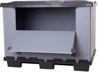 Faltbox grau B800xT1200 mm, 9 Füße mit Ladeklappe