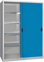 Schwerlastschrank H1950xB1500xT500 mm 8 Böden verz. Mittelwand RAL 7035/5010 Sch