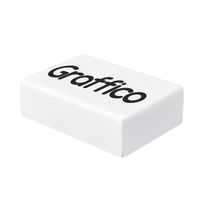 GRAFFICO WHITE PLASTIC ERASERS PK45