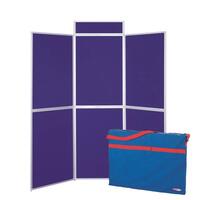 Aluminium framed, large panel, folding display panel kit - 6 panel, purple