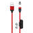3in1 USB magnetic cable XO USB-C / Lightning / Micro 2.4A, 1m (red)