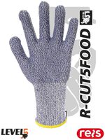 RĘKAWICE OCHRONNE R-CUT5FOOD_8 NIEBIESKO-BIAŁY 45