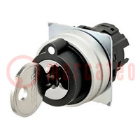 Switch: rotary with key; 22mm; Stabl.pos: 3; black; none; A22NZ