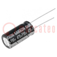 Capacitor: electrolytic; low ESR; THT; 470uF; 50VDC; Ø10x20mm; ±20%