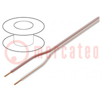 Wire: loudspeaker cable; 2x1.5mm2; stranded; CCA; transparent