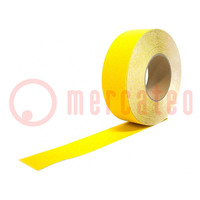 Tape: markerend; geel; L: 18,3m; W: 50mm; antislip,zelfklevend