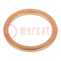 Gasket; copper; Thk: 1.5mm; Øint: 14mm; Øout: 18mm; DIN 7603