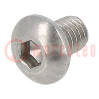 Screw; M4x6; 0.7; Head: button; hex key; HEX 2,5mm; ISO 7380-1