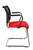 Freischwinger Besucherstuhl, mit Armlehnen, Rücken: Polster, Farbe: Rot | TP0526
