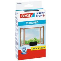 tesa Insect Stop Standard Mückennetz für Fenster, Maße (LxB): 1,0 x 1,0 m Version: 01 - anthrazit