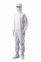 ASPURE Overall for cleanroom, bluepolyester, lateral zip, size M