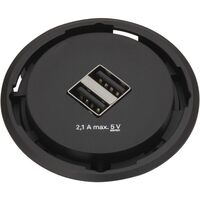 Produktbild zu EVOline One doppio USB-Charger A+A nero diam. 59 mm