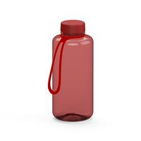 Artikelbild Drink bottle "Refresh" clear-transparent incl. strap, 1.0 l, translucent-red/red