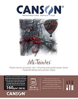 CANSON PAPIER MI-TEINTES (NID-D'ABEILLES) - BLOC 20 FEUILLES 32X41 160G/M² NOIR 425 C31036P002