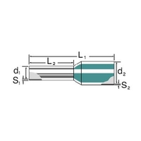 EMBOUT SIMPLE DEXTRÉMITÉ DE CÂBLE WEIDMÜLLER H2,5/14S BL 1333100000 2.5 MM² X 8 MM PARTIELLEMENT ISOLÉ BLEU 500 PC(S)