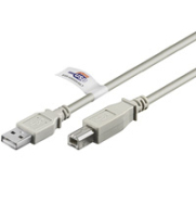 Goobay USB AB 300 HiSpeedCert 2.0 3m USB-kabel USB A USB B Grijs