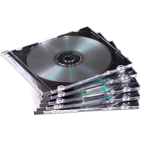 Fellowes 98316 custodia CD/DVD Custodia Jewel 1 dischi Nero, Trasparente