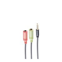 shiverpeaks BS14-05041 cable de audio 0,25 m 2 x 3.5mm 3,5mm Negro