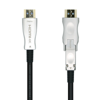 AISENS Cable HDMI V2.0 AOC Desmontable Premium Alta Velocidad / HEC 4k@60Hz 4:4:4 18Gbps, A/M-D/A/M, Negro, 15m