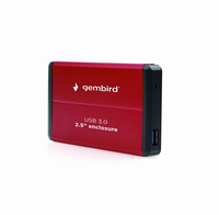 Gembird EE2-U3S-2-R storage drive enclosure HDD enclosure Red 2.5"